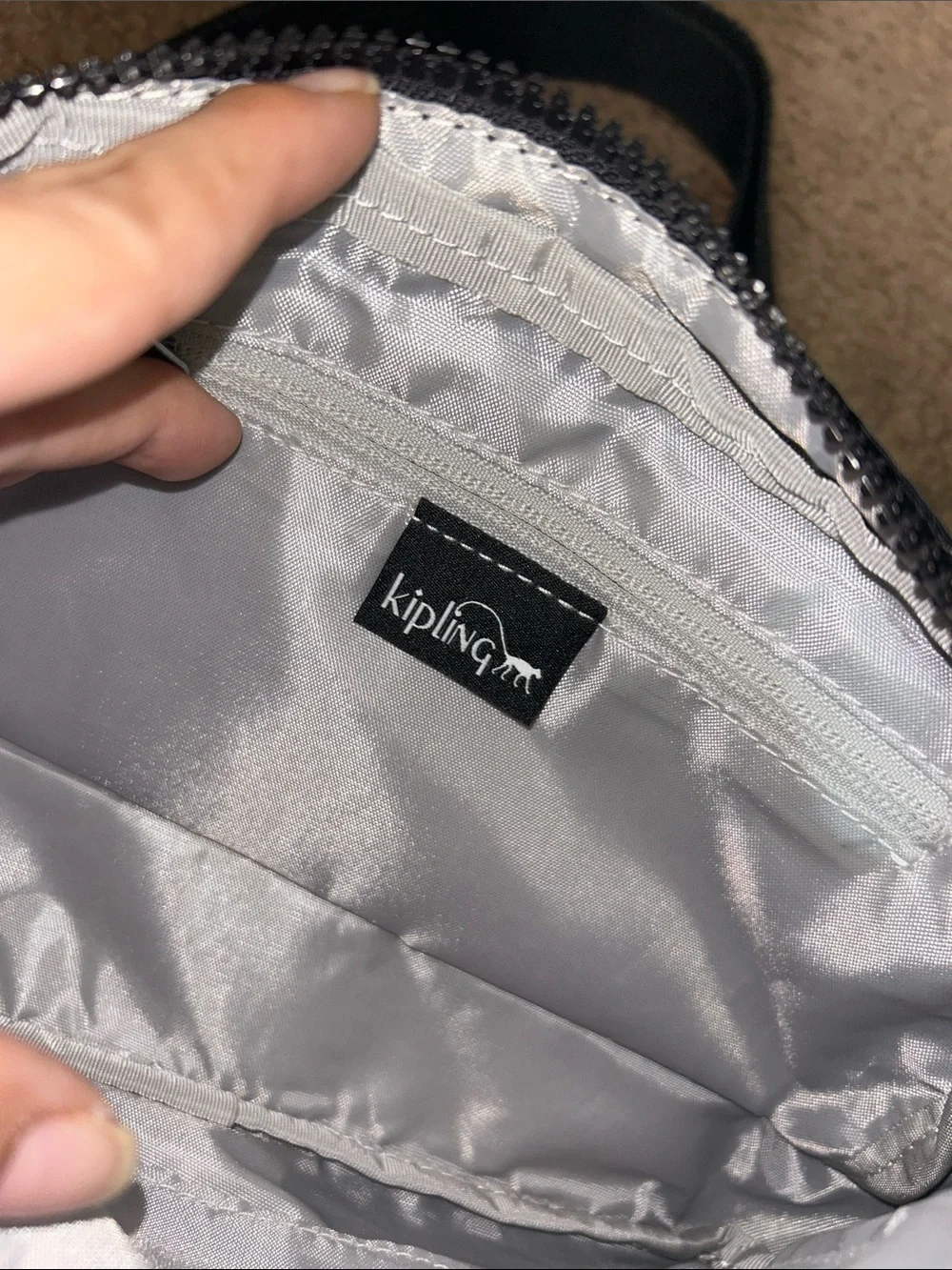 Kipling Black Nylon Crossbody with Monkey Charm